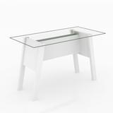 Mesa para Escritório, Tampo Vidro, Me4134, Tecno Mobili. Branco