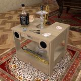Mesa Para Narguilés com 2 gavetas - COM CAIXA DE SOM - Bar22 CARVALHO - Camarim móveis
