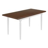 Mesa Para Sala de Jantar Údine Branco/Castanho - Piratini