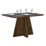 Mesa Parma Tampo Chanfrado de Madeira Vidro Pintado 1400 x 900 4 Lugares DJ Móveis Rústico Malbec Vidro Preto