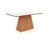 Mesa Pirâmide Retangular 160 Cm Freijo/Off White C/ Vidro - Dalla costa