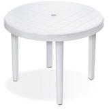 Mesa plastica desmotavel redonda branca grande 95cm - Arqplast