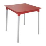 Mesa plastica diana vermelha com pernas de aluminio anodizado - Tramontina