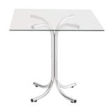 Mesa Quadrada com Tampo de Vidro 4112 Unimóvel Cromado