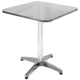 Mesa Quadrada Em Alumínio Com Tampo Mdf E Inox 60cm 9112 Mor