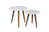 Mesa Redonda Decorativa Kit 2 Peças Valentim Branco Fosco - Valentim terceirização