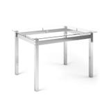 Mesa Retangular com Tampo de Vidro 4 Lugares Tokio Art Panta Cromado