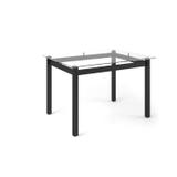 Mesa Retangular com Tampo de Vidro 4 Lugares Tokio Art Panta Preto