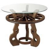 Mesa Roda Original Tampo de Vidro Redondo Estância Madelustre Marrom