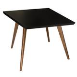 Mesa Square Quadrada Tampo Vidro Color Preto 90x90cm - Abra casa