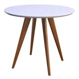 Mesa Square Redonda Tampo Vidro Color Gianduia 135cm - Abra casa