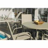 Mesa Summer com Tampo de Alumínio Ø 105 cm - c/ furo para ombrelone Mestra Móveis