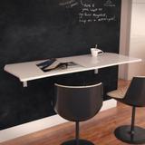 Mesa Suspensa De Parede Dobrável Flat Branco 110x44 - Lyam Decor
