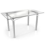 Mesa Tubular Cromada 110 cm Elba M004CR Com Tampo De Vidro TAV1461 Kappesberg