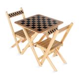Mesa Xadrez C Gaveta E 2 Cad - Mad E MDF - Rei 10Cm - Caixa De Pap Colorido Carlu Brinquedos