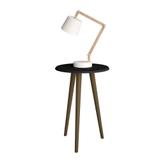 mesinha lateral redonda preta pé palito 63 cm de madeira mdf - Bechara