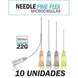 Microcânulas para preenchimento facial 22gx50mm cx 10un - Fineflex flexiveis