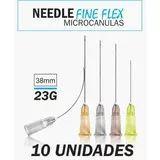 Microcânulas para preenchimento facial 23gx38mm cx 10un - Fineflex flexiveis