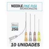 Microcânulas para preenchimento facial 25gx50mm cx 10un - Fineflex flexiveis
