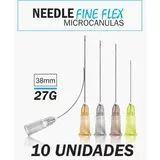 Microcânulas para preenchimento facial 27gx38mm cx 10un - Fineflex flexiveis