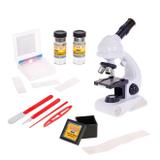 Microscopio biologico estudantil com kit de acessorios e iluminacao led de laboratorio biologia aume - Makeda