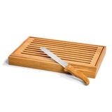 Migalheira para pães em bambu com faca em inox e bambu 39x24 - Welf