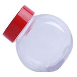 Mini Baleiro Plástico Tampa Vermelha 60ml Com 10 Unidades - Rei do biscuit