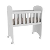 Mini Berço com Rodízios Moisés Móveis Peroba Branco Brilho