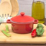 Mini Caçarola De Porcelana Vermelha 13Cm - Fancy