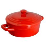 Mini Caçarola Em Cerâmica 200ml Vermelho Mondoceram Gourmet
