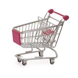 Mini Carrinho Supermercado Decoração Natal 14Cm Rosa - Cromus