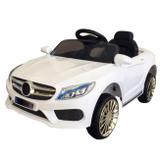 Mini Carro Elétrico Infantil BW007 Controle Remoto Branco Modelo Mercedes Benz - Importway