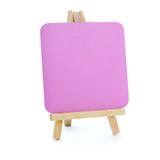 Mini Cavalete Bege com Lousa Rosa Decoração Festas - Cromus