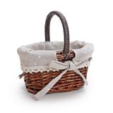 Mini Cesta de Vime Carneirinho Poa Marfim/Branco Decoração Festas - Cromus