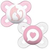 Mini chupeta mam start rosa kit com 2 ( 0-2 meses)