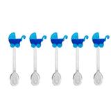 Mini Colher para Brigadeiro com Enfeite Carrinho de Bebê Azul 30 unidades - Festabox