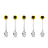Mini Colher para Brigadeiro com Enfeite Girassol Amarelo 30 unidades - Festabox