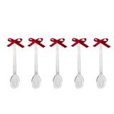 Mini Colher para Brigadeiro com Enfeite Laço Fino Vermelho 30 unidades - Festabox