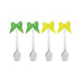 Mini Colher para Brigadeiro com Enfeite Laço Verde e Amarelo 30 unidades - Festabox