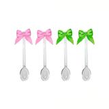 Mini Colher para Brigadeiro com Laço Rosa e Verde 30 unidades - Festabox
