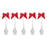 Mini Colher para Brigadeiro com Laço Vermelho 30 unidades - Festabox