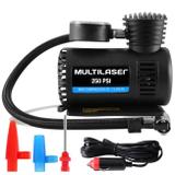 Mini Compressor De Ar Automotivo Multilaser Au601 12V 3 Adaptadores Pneus Moto Carro Bicicleta Bolas