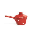 Mini Panela Brigadeiro C/Cabo Cerâmica 3 Un Bolinha Vermelho - Cromus