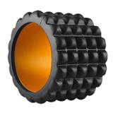 Mini Rolo De Massagem Miofascial Com Ranhuras Preto E Laranja Acte