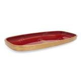 Mini Tigela 17 Cm Oval para Sushi com Ideograma Vermelho Nihon Shikko