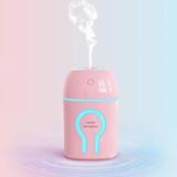 Mini umidificador e aromaterapia de ar usb com led/abajur 4 em 1 rosa - Exbom