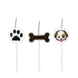 Mini Vela Aniversário Cachorro Branco 03 unidades - Festabox