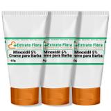 Minoxidil 5 Creme para Progressão da Barba 60g (3Und) - Extrato flora