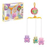 Mobile Baby De Berço Ursinho Som Musical Bebê Giratório A Corda - Art baby