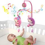Móbile em Pelúcia Giratório Musical De Bebê Soneca - Rosa - Kitstar